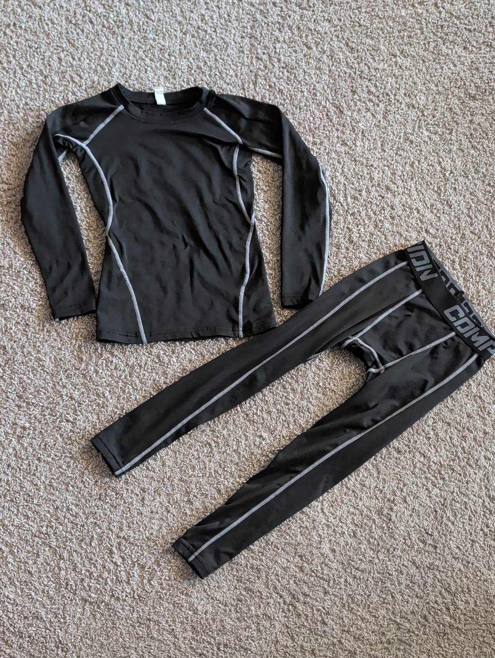 Shein Boys Black Performance Thermal Set EU Size22/ US Size 6Years